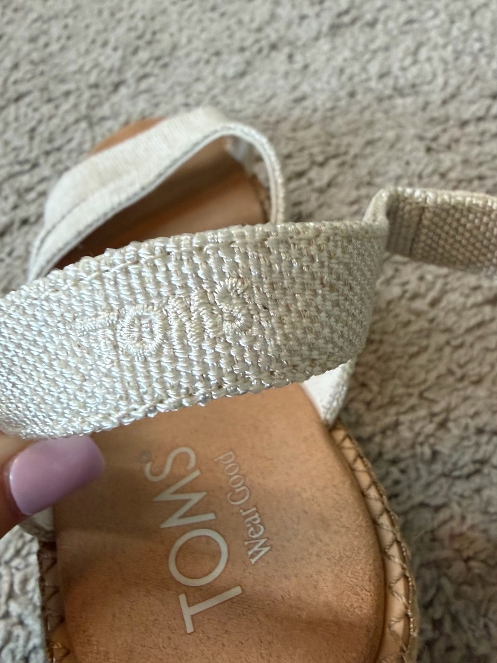 Toms Cream Linen-Look Slingback Sandals - Women - Picture 2 of 5